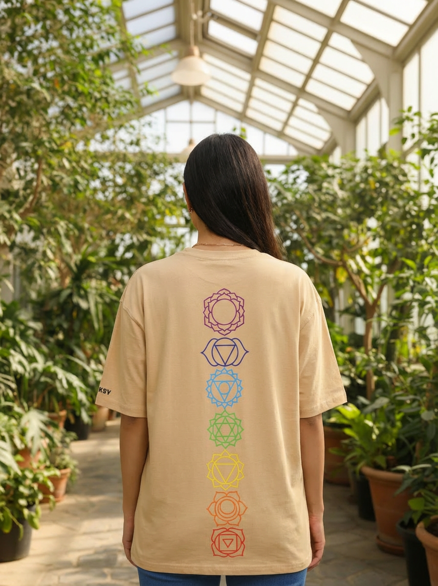 Fleeksy Signature Oversized T-Shirt – Sand Beige