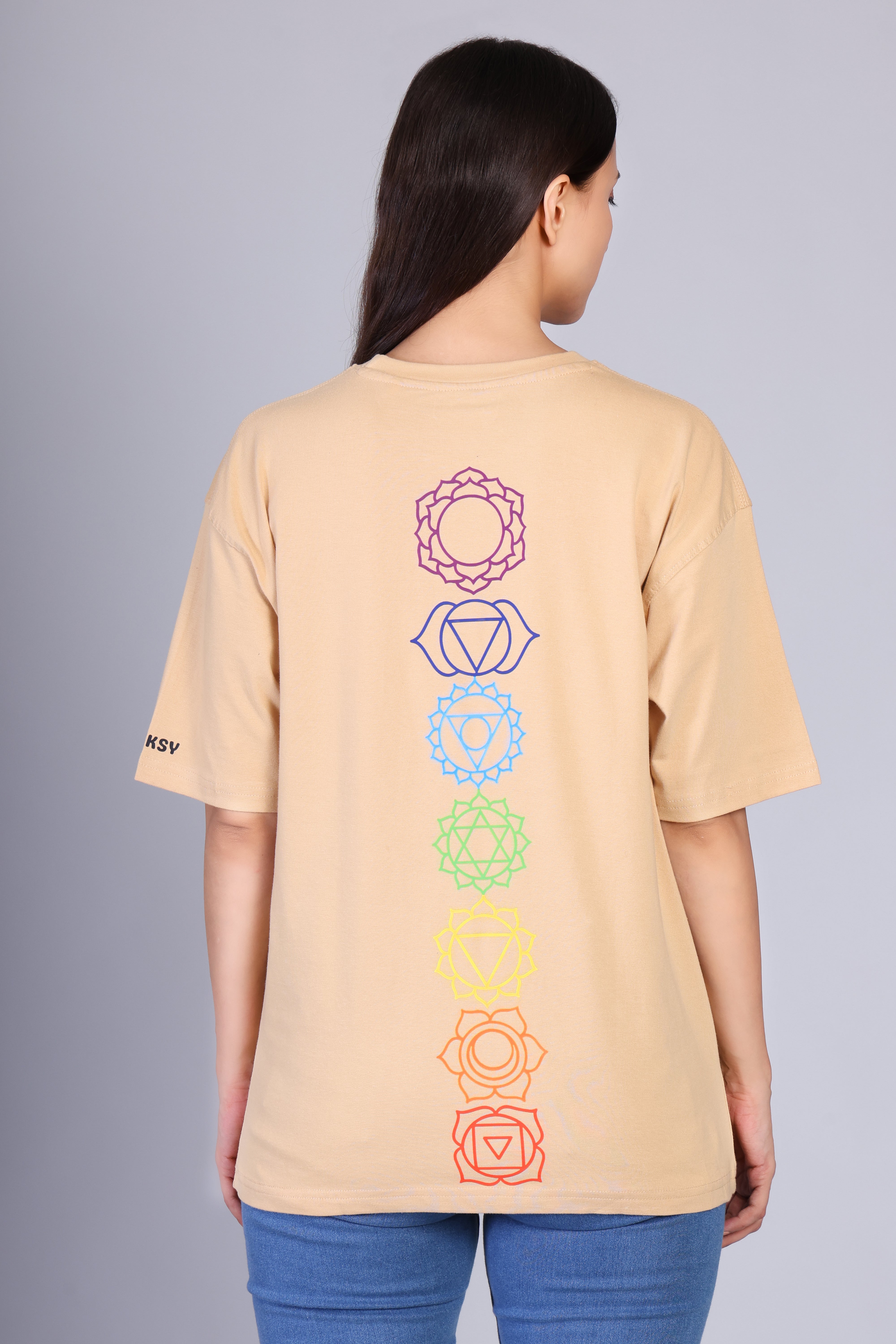 Fleeksy Signature Oversized T-Shirt – Sand Beige