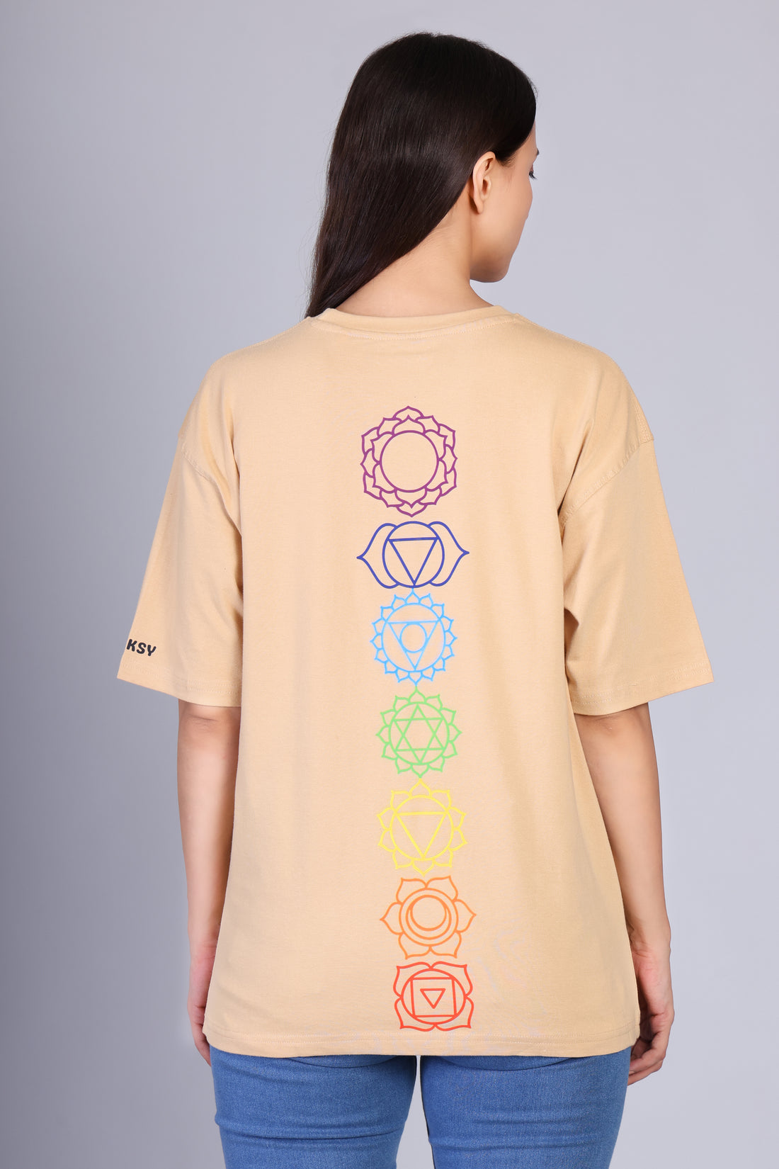 Fleeksy Signature Oversized T-Shirt – Sand Beige