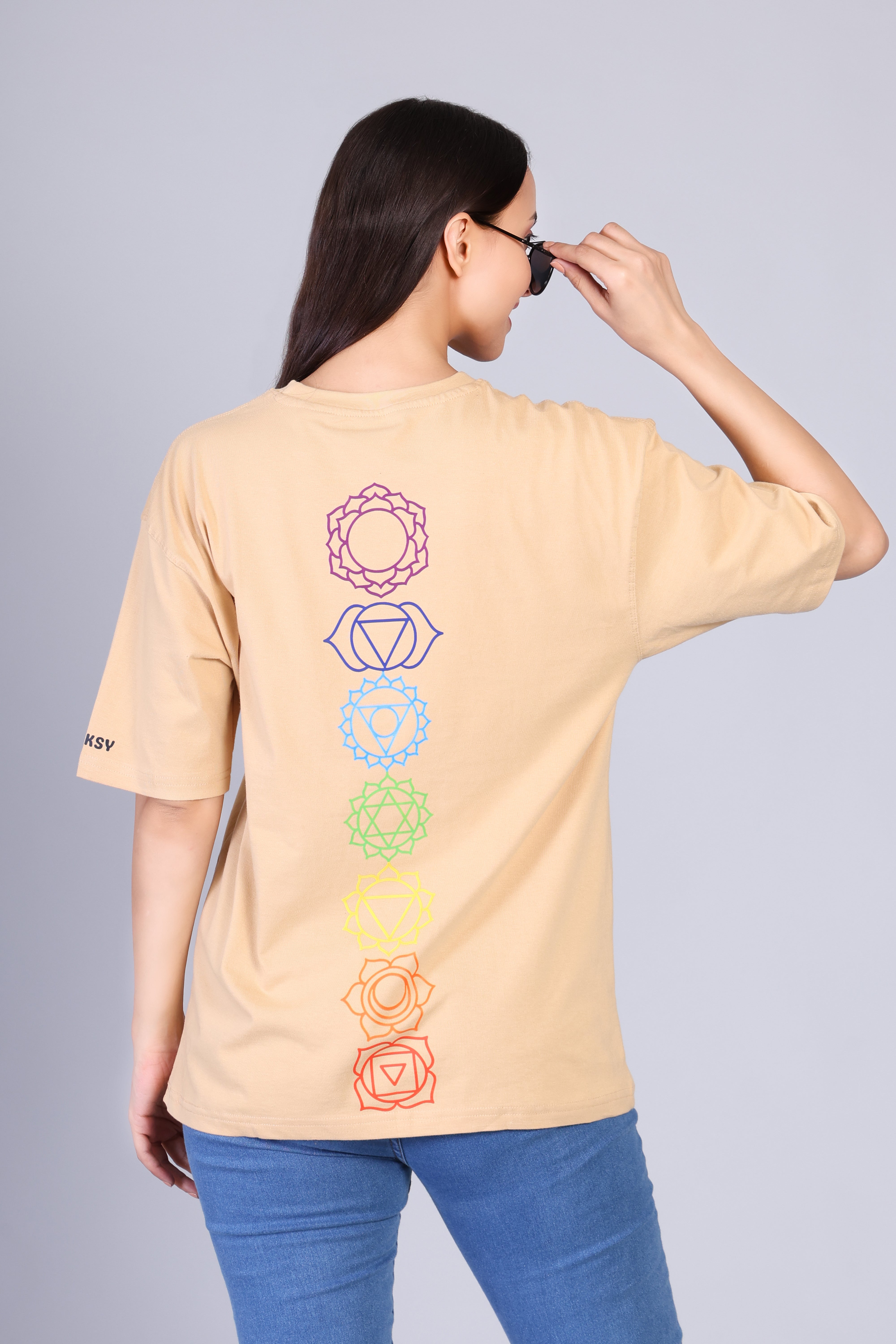 Fleeksy Signature Oversized T-Shirt – Sand Beige