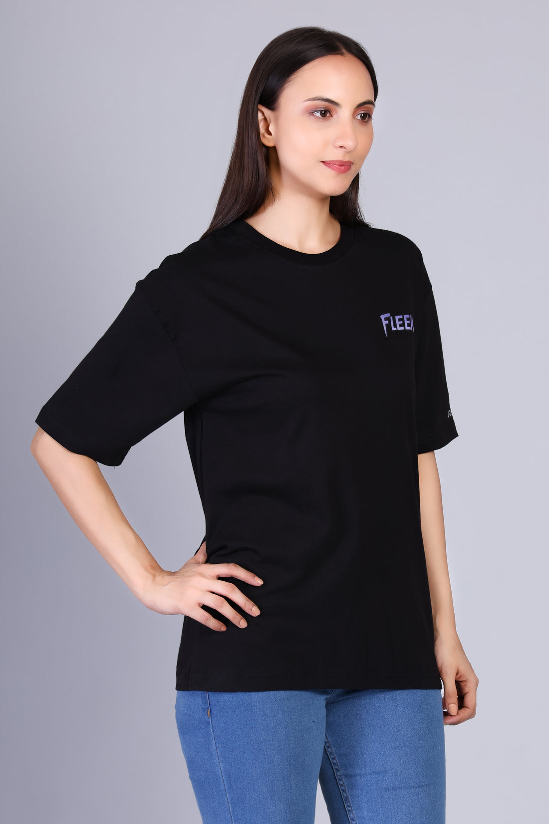 Fleeksy Butterfly Graphic Oversized T-Shirt – Night Black