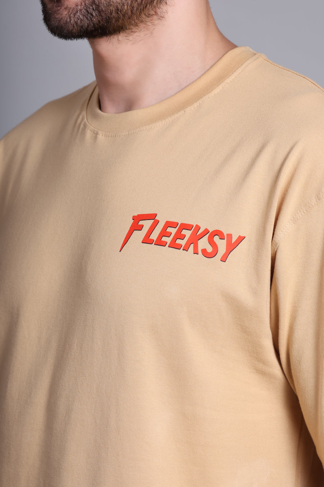 Fleeksy Luxe Comfort Oversized T-Shirt – Sand Beige