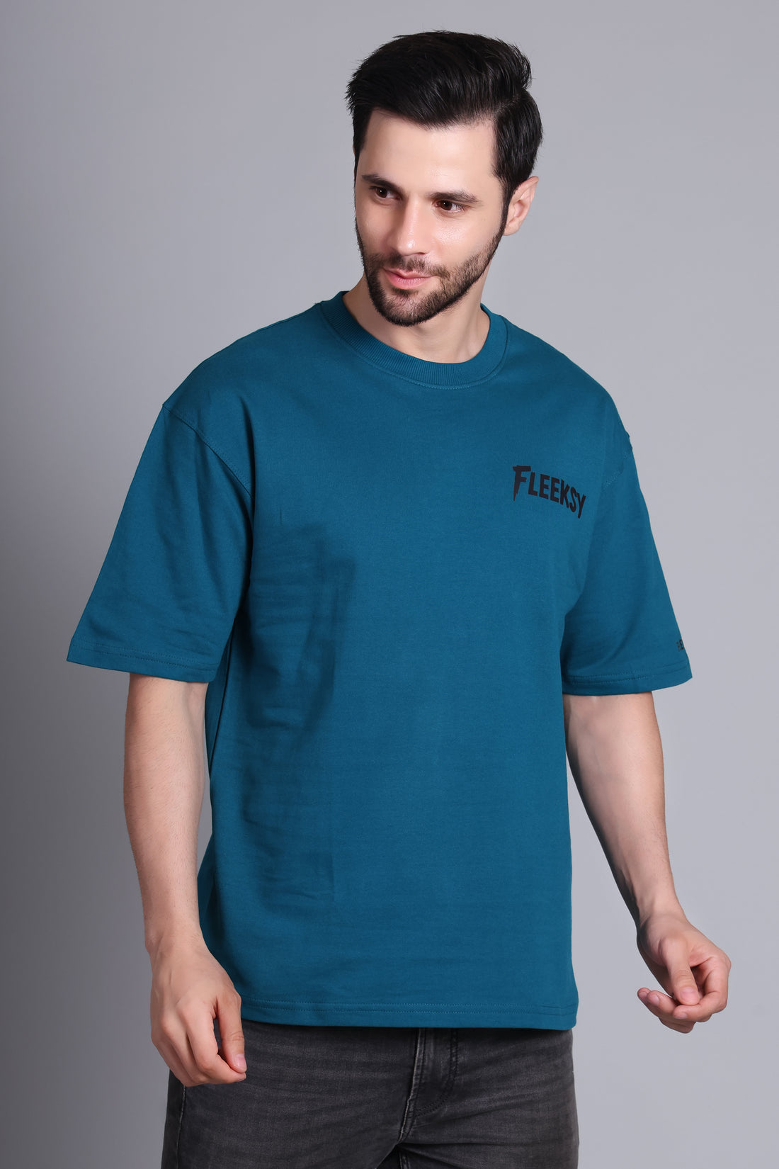 Fleeksy Urban Rider Oversized T-Shirt – Teal Blue