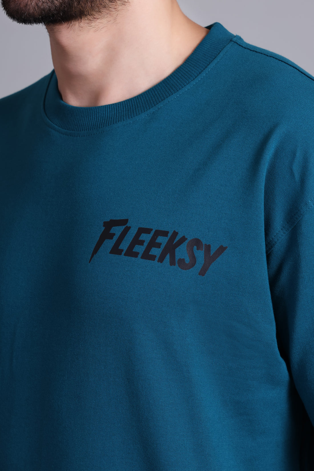 Fleeksy Urban Rider Oversized T-Shirt – Teal Blue