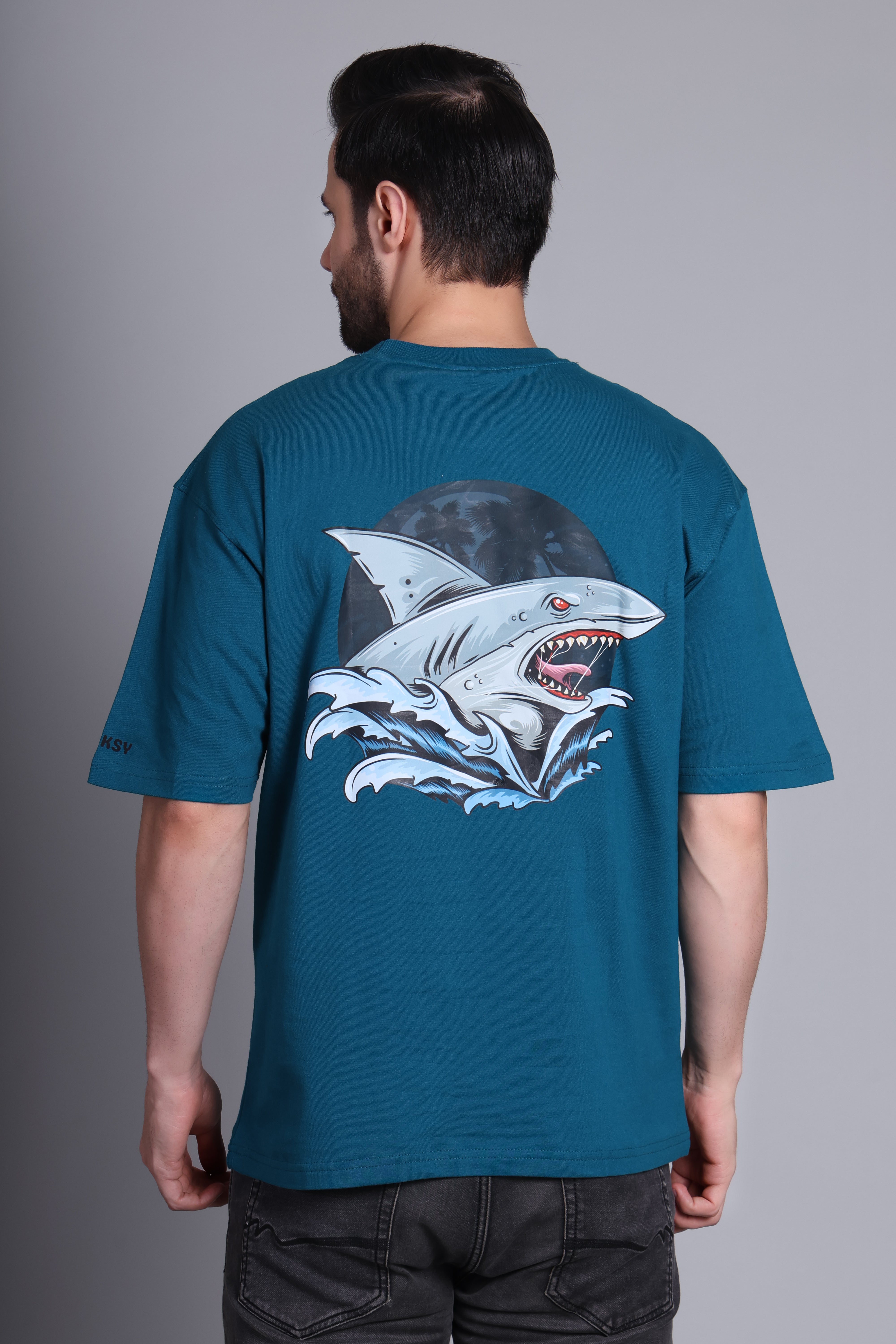 Fleeksy Urban Rider Oversized T-Shirt – Teal Blue