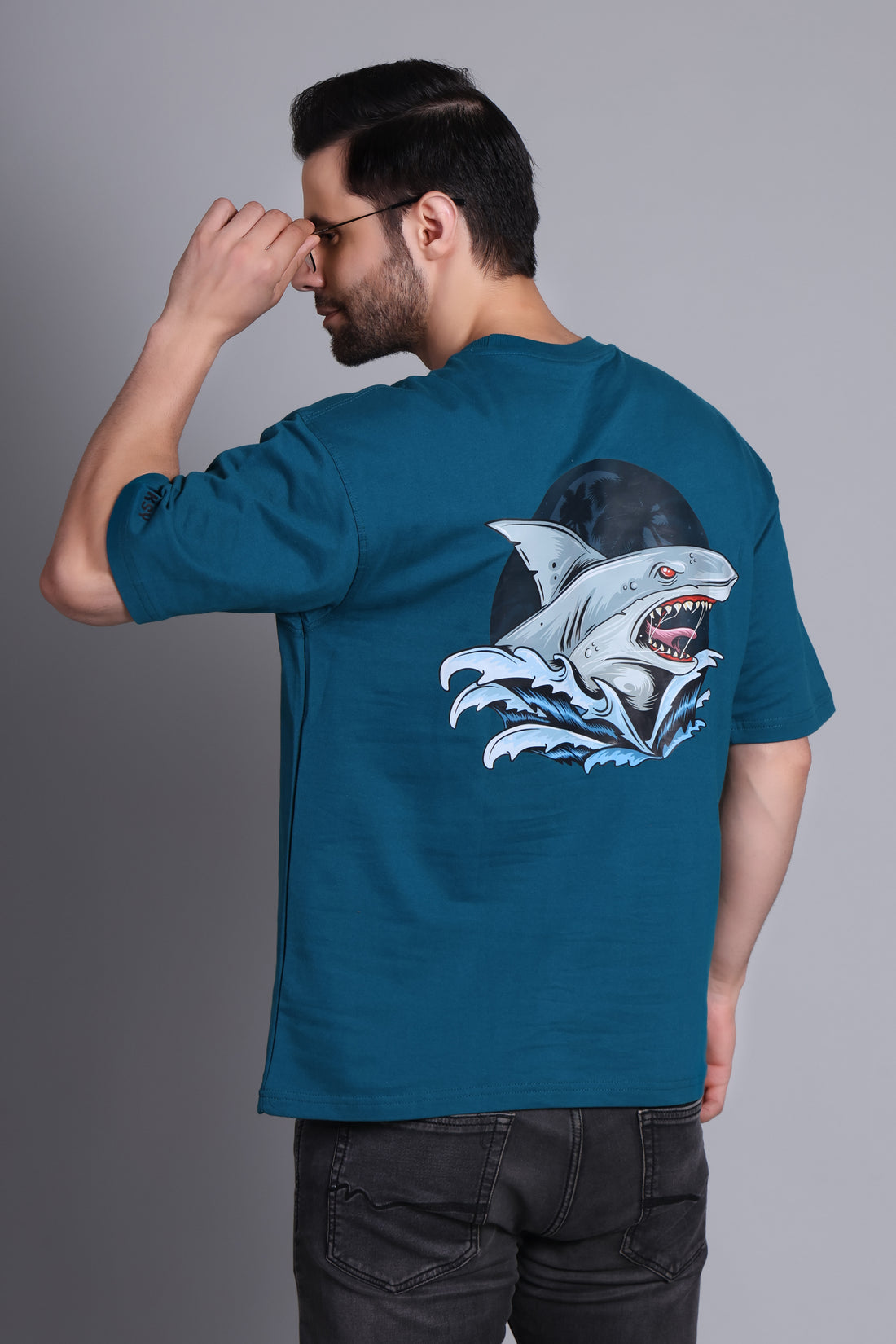 Fleeksy Urban Rider Oversized T-Shirt – Teal Blue