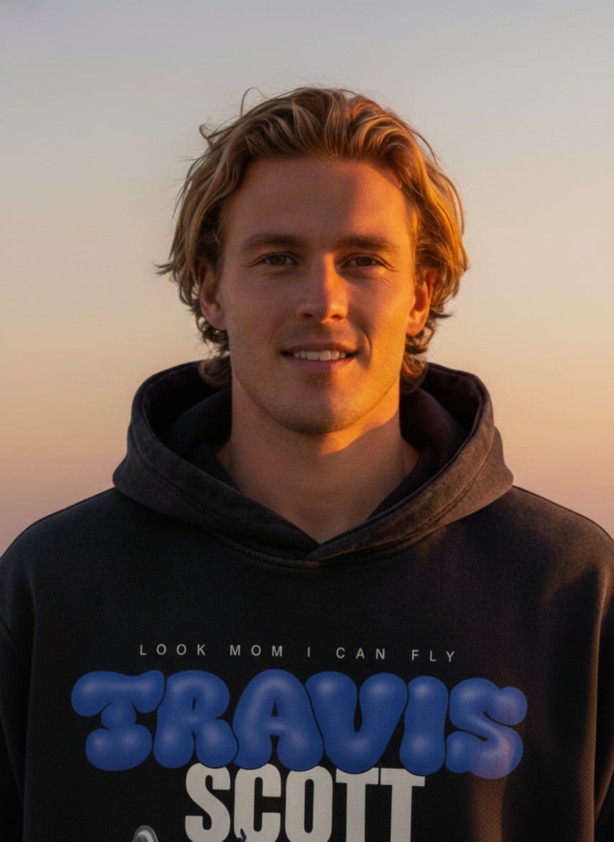 Travis Scott 'Look Mom I Can Fly' Astroworld Stargazing Hoodie - Black