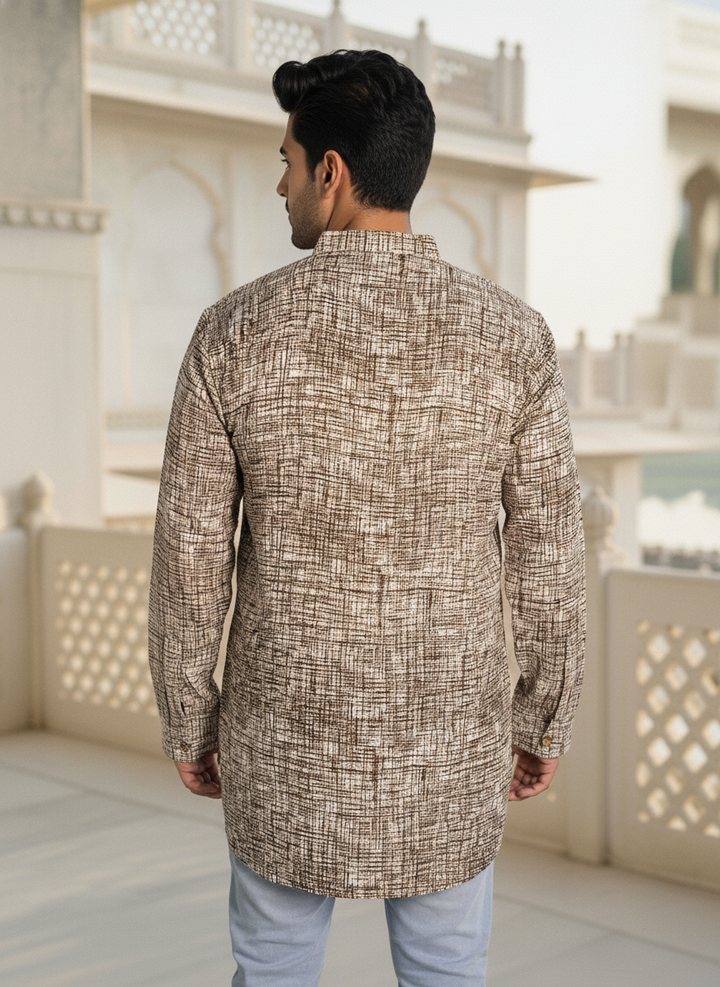 Men’s Textured Cotton Kurta – Casual & Festive Wear | Fleeksy Exclusive