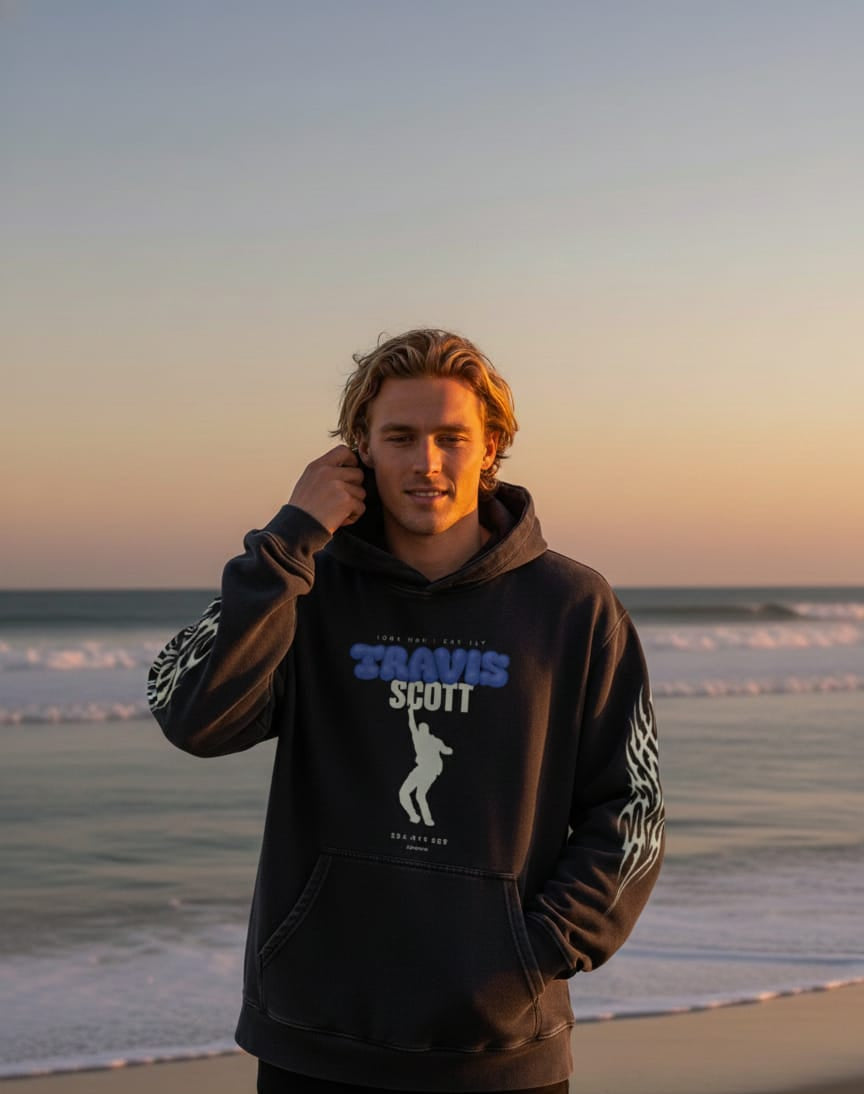 Travis Scott 'Look Mom I Can Fly' Astroworld Stargazing Hoodie - Black